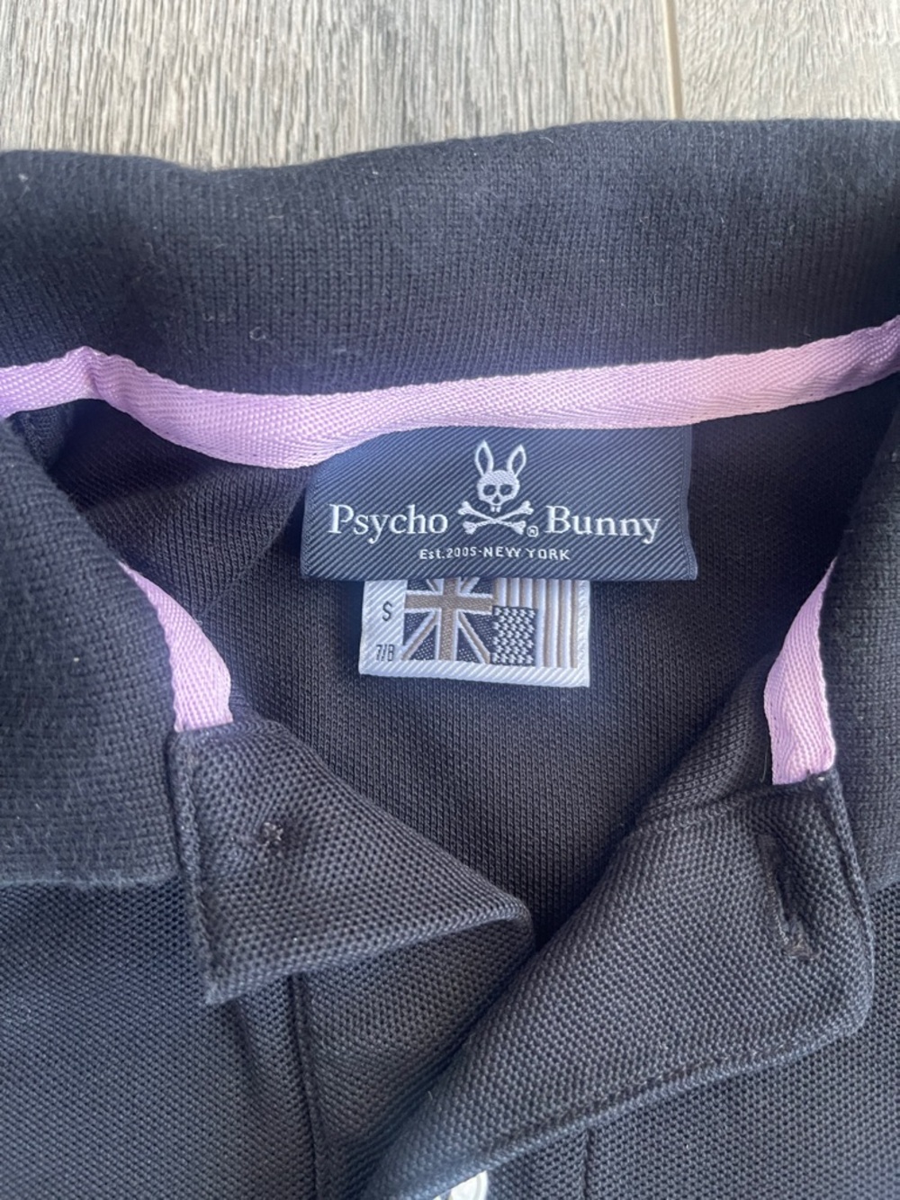 Psycho Bunny Black Polo with Pink Accents Kids - Picture 2 of 13